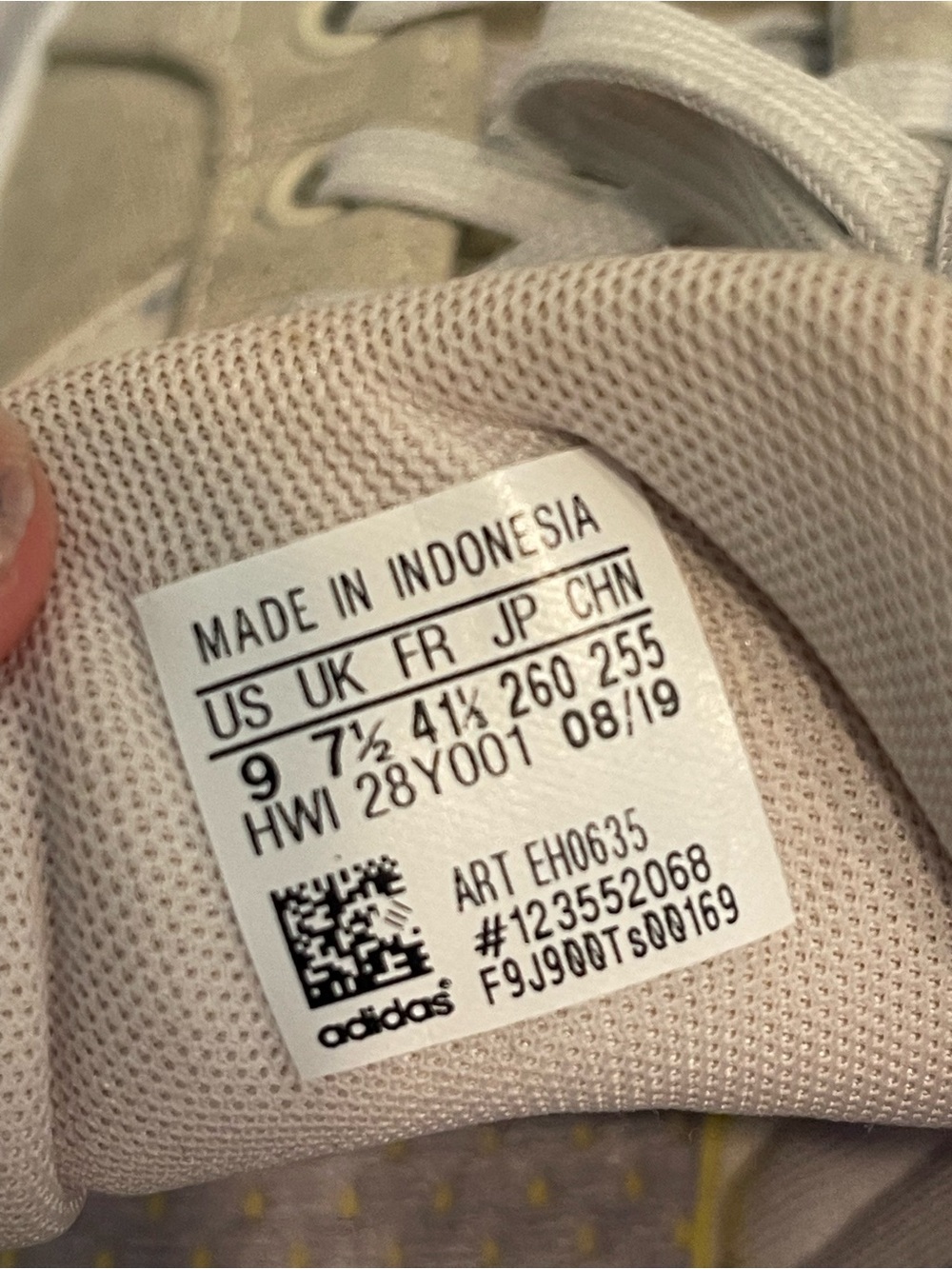 adidas Beige Canvas Low-Top Sneakers with White Accents - Picture 4 of 4